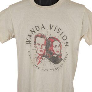 WandaVision T Shirt Mens Size Medium Cream Marvel Studios Comic Book Series